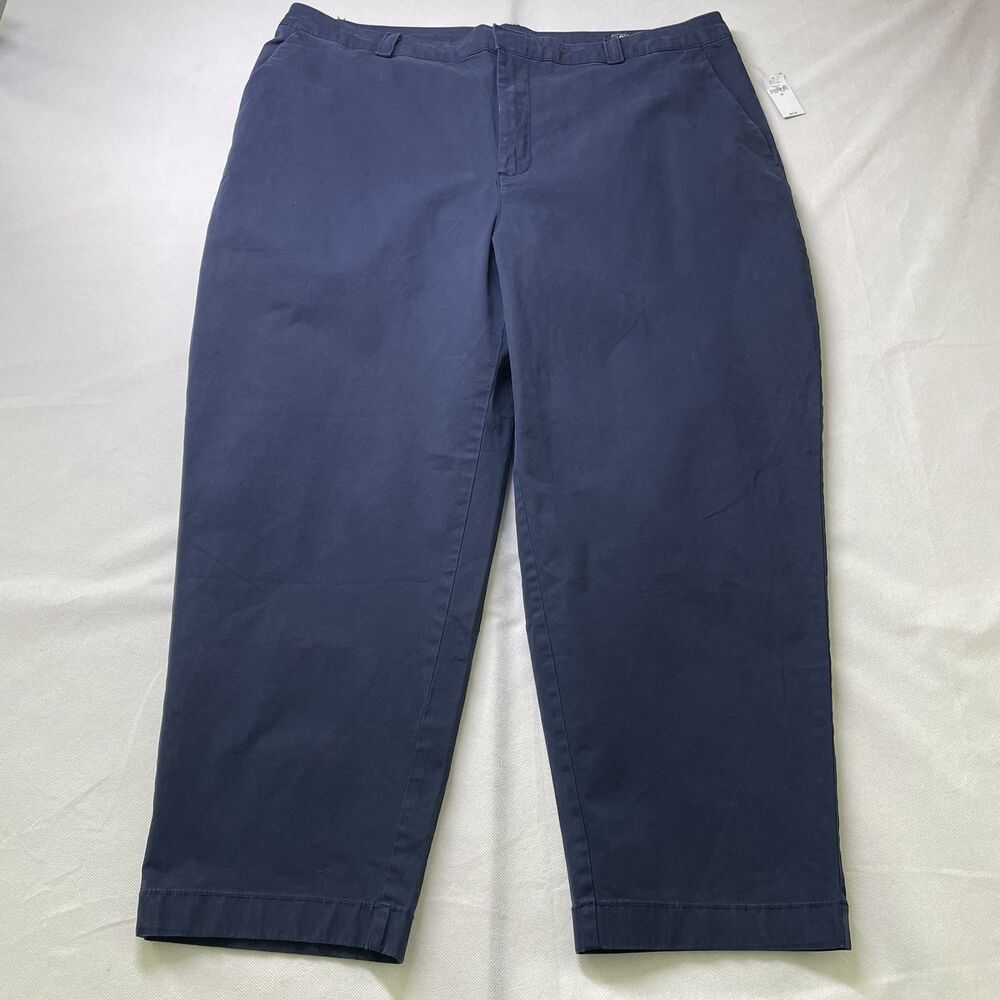 NWT Gap Straight Up Khaki Cropped Pants Navy Blue Women's Size 20